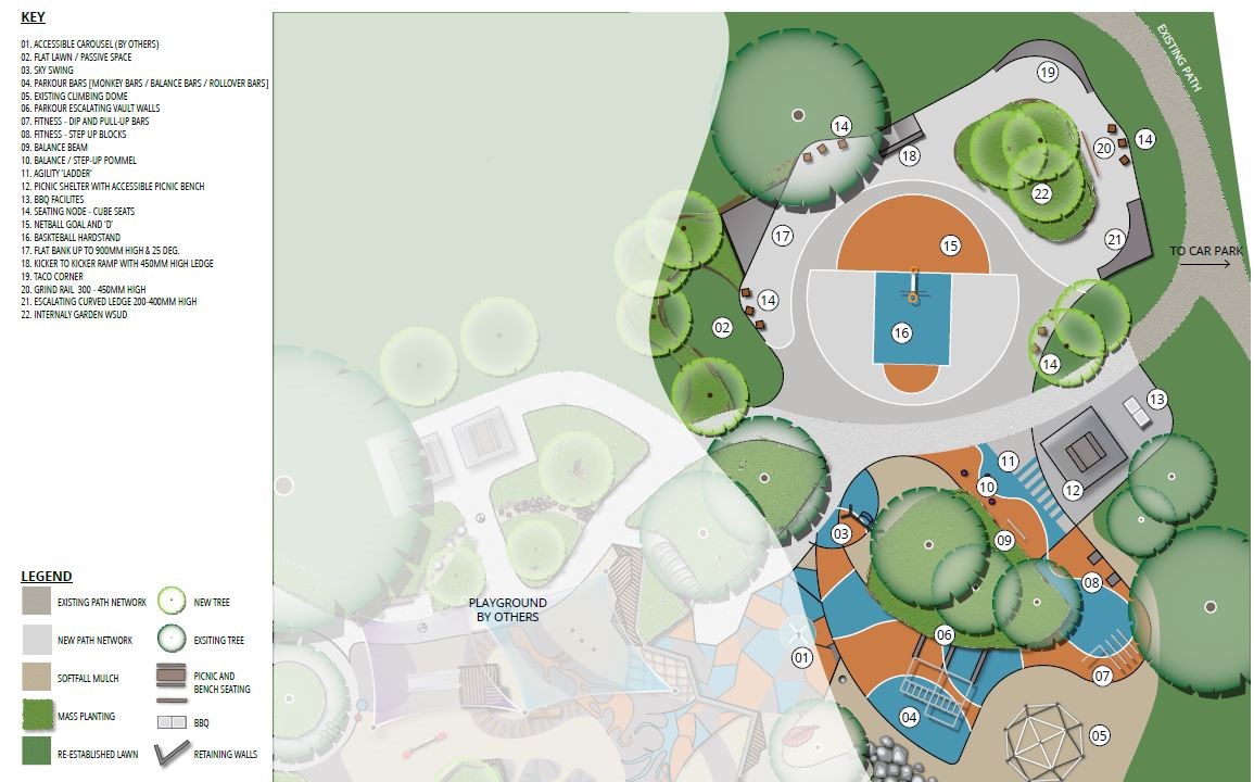 New youth and recreational area artist impression