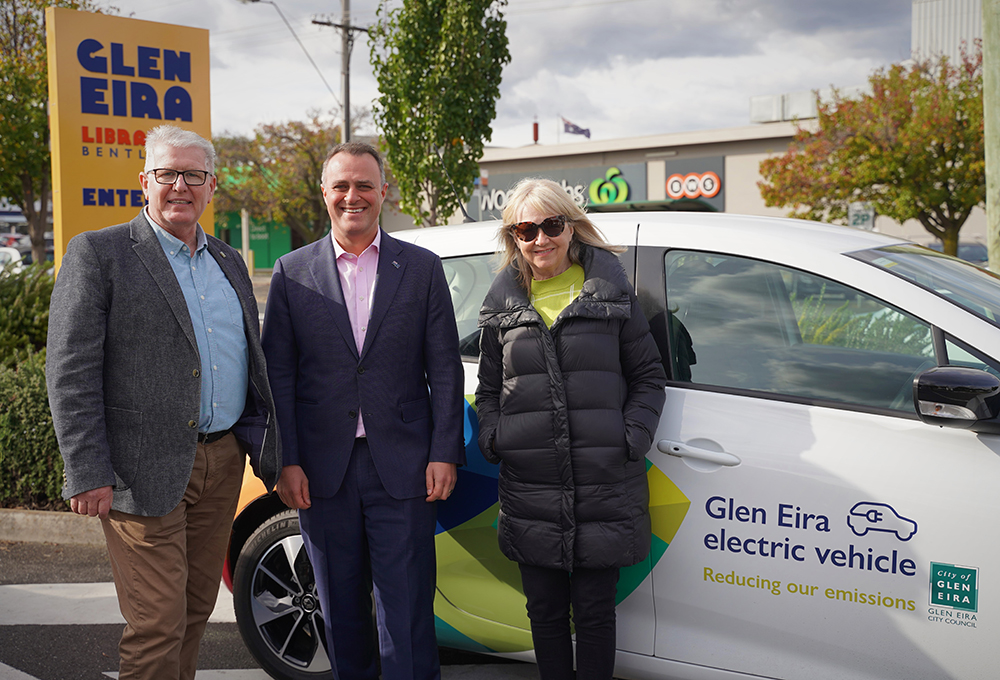 Glen Eira Mayor Cr Jim Magee, Member for Goldstein Tim Wilson MP and Cr Margaret Esakoff