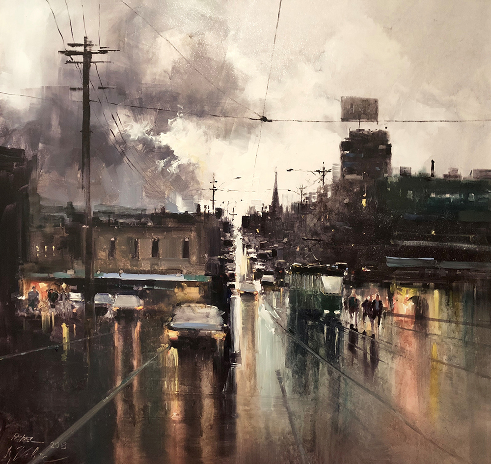 Painting of Glenferrie Road