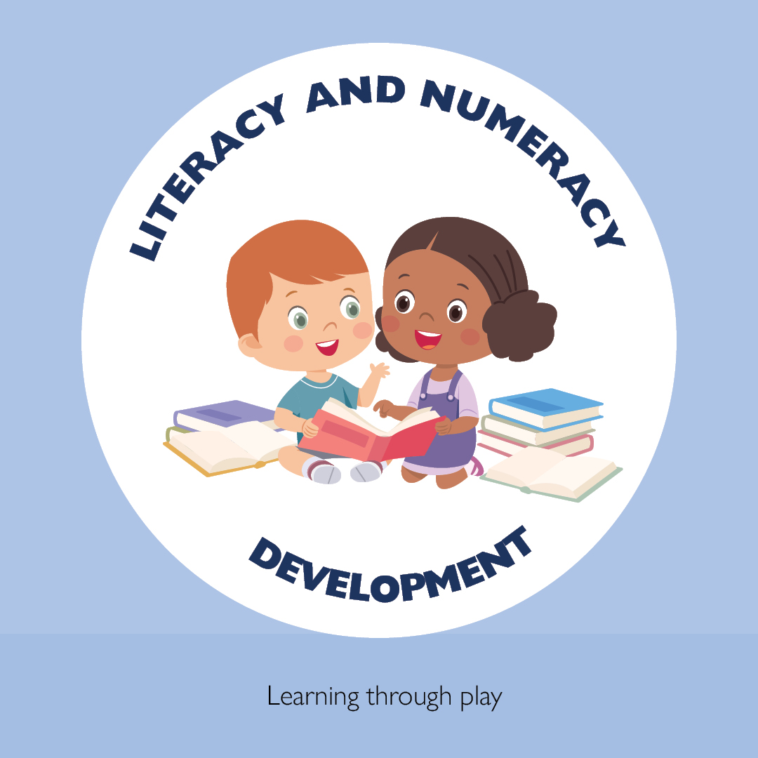 children reading a book - literacy and numeracy development