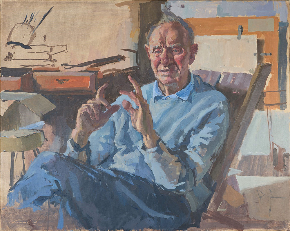 Painted portrait of George Davis at 91