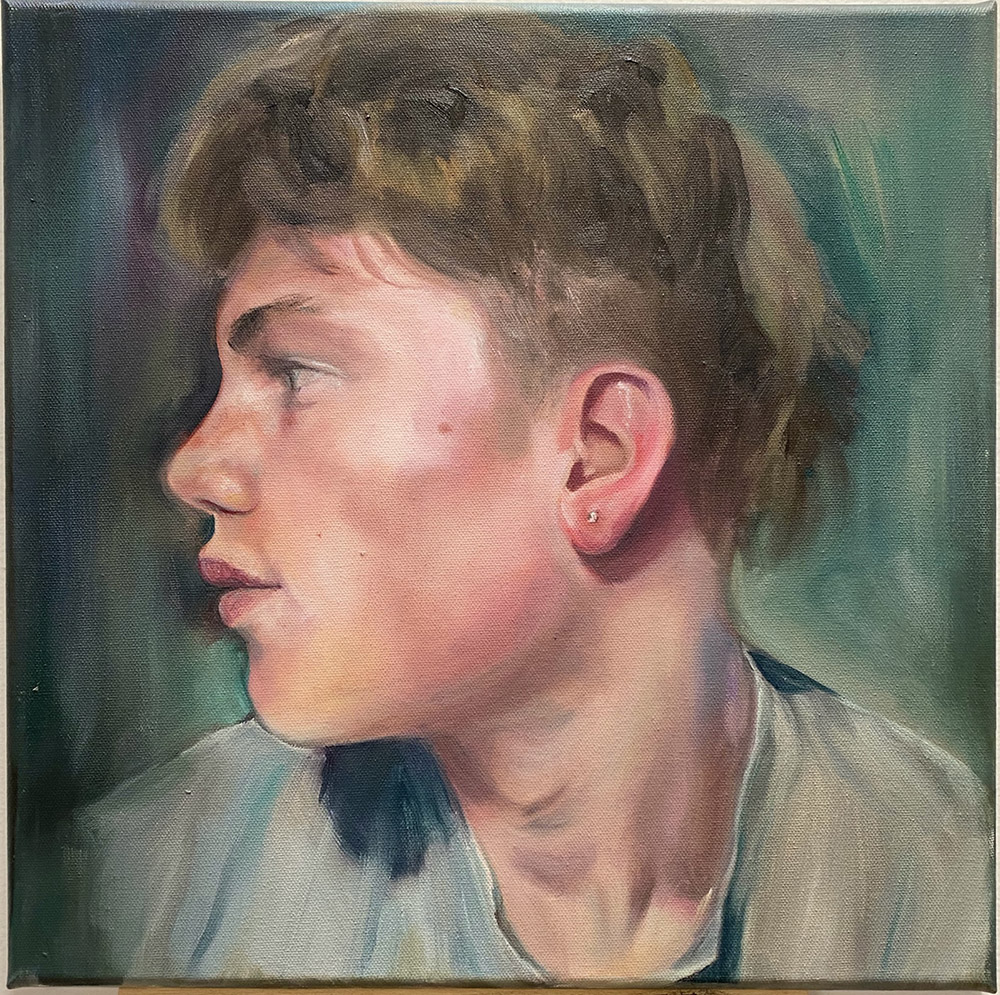 Painting of a boy with a diamond earring