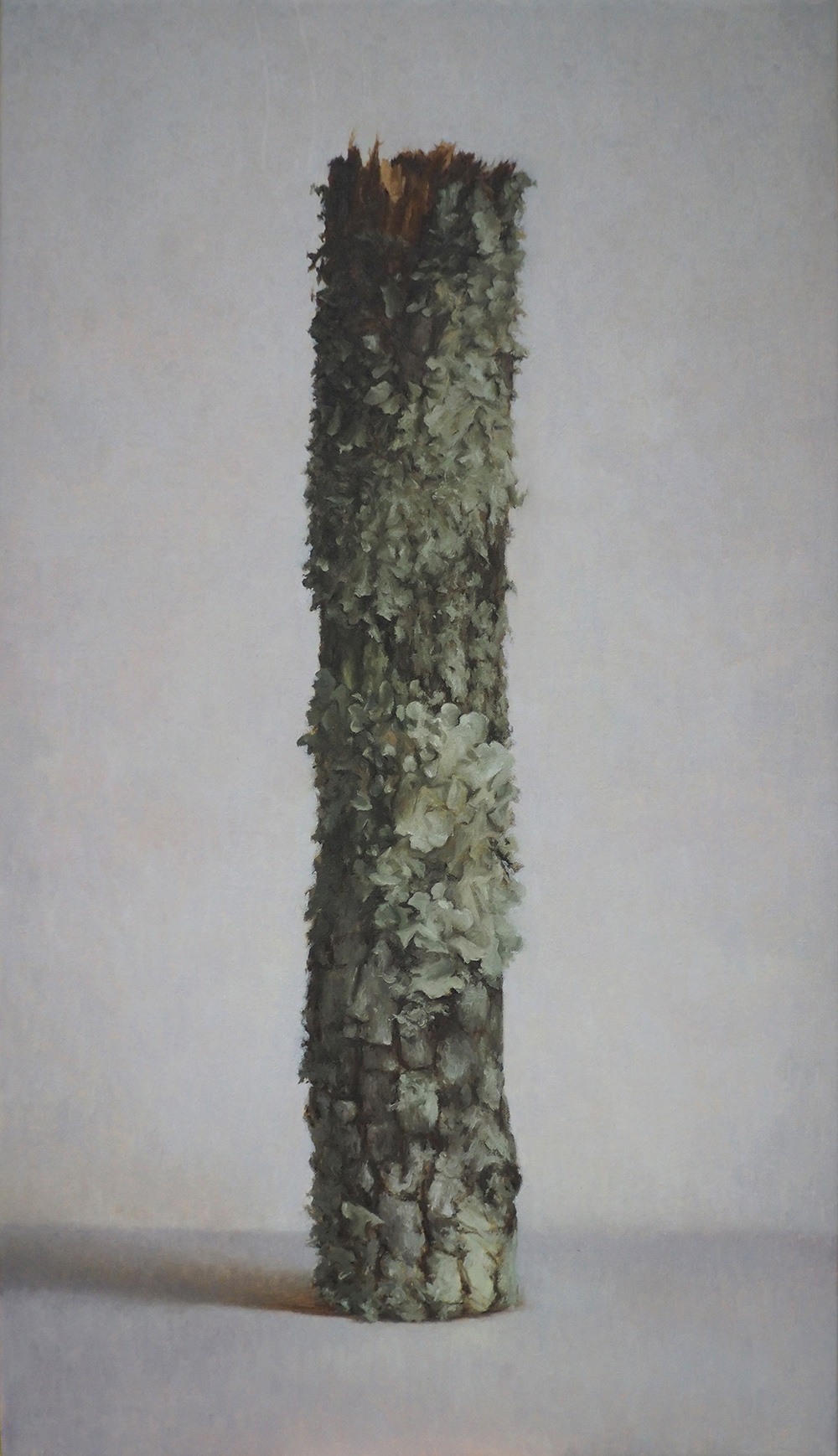 Painting of a log with moss