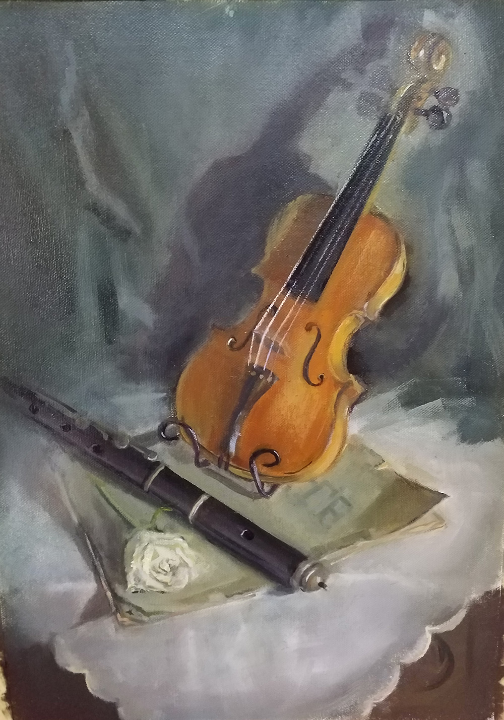 Painting of a violin