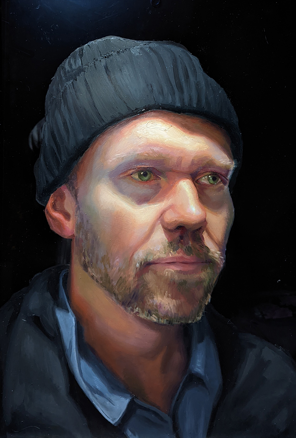 Painting portrait of a man