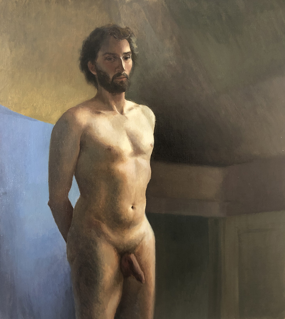 Life painting of a man