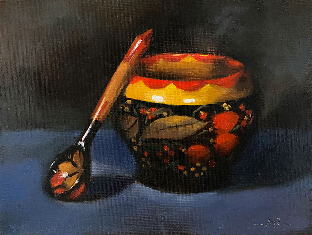 Painting of bowl and spoon