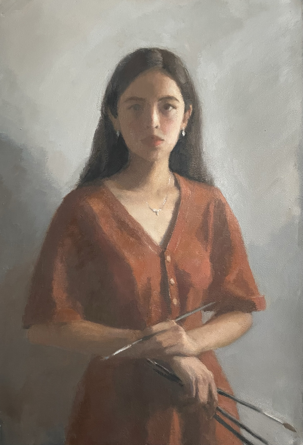 Painting Self-Portrait Sandra Brand