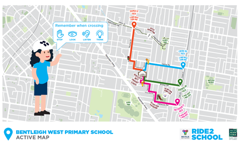 Active Paths Map for Bentleigh West Primary
