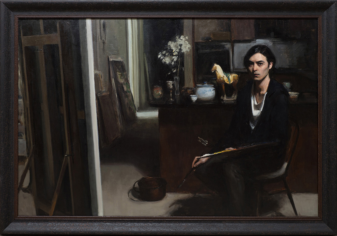 Nicholas Chen, self portrait oil on linen