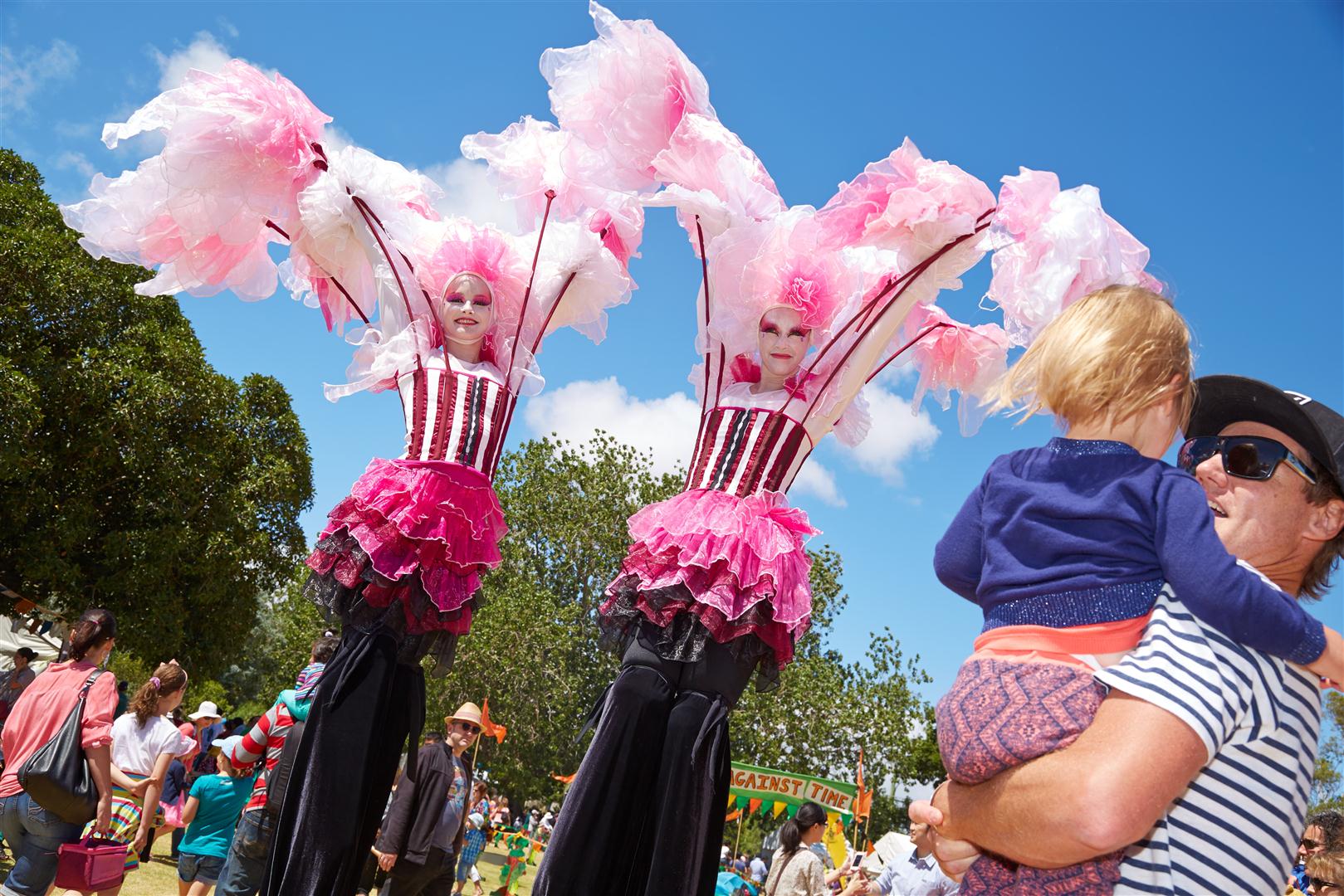 Fun at park with dad and child