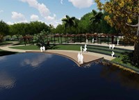 Artist impression of the Caulfield Park lake seating walls