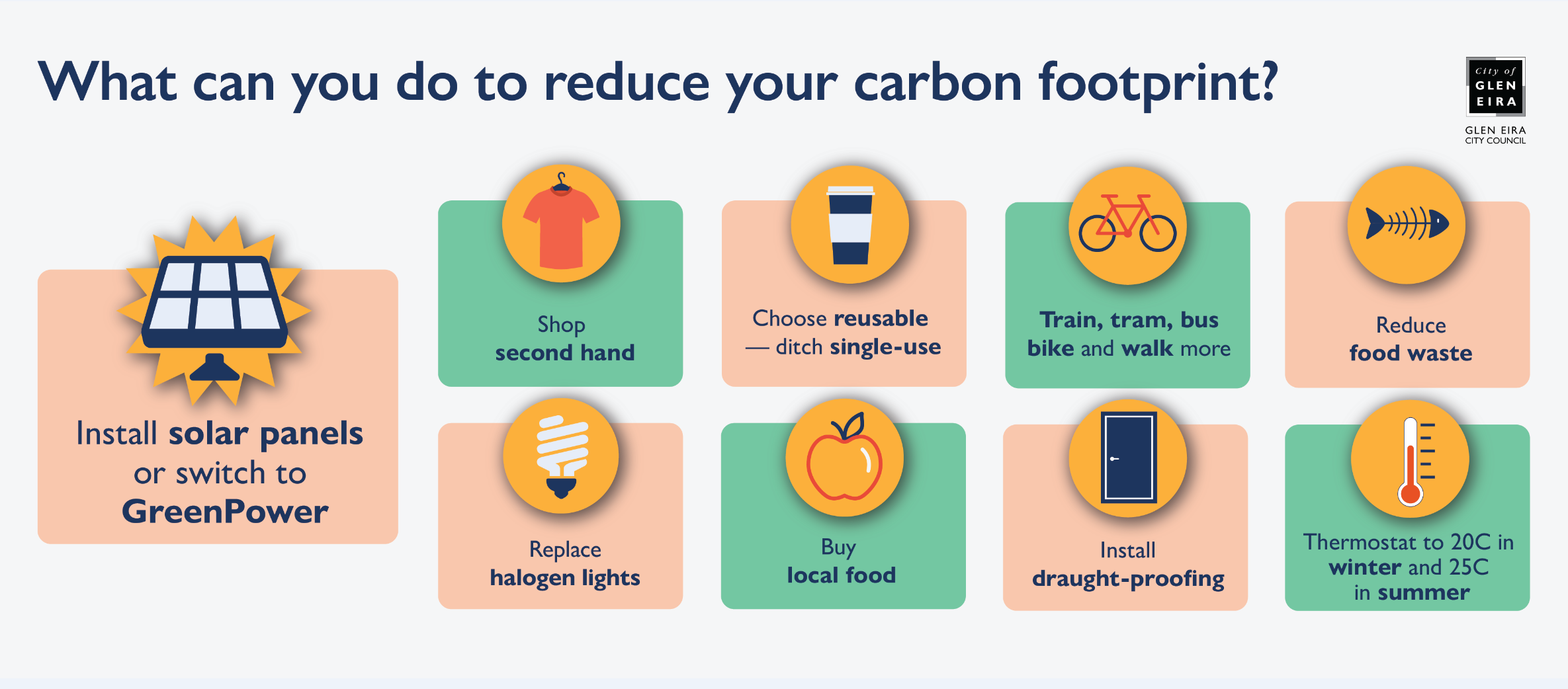 List of ways to reduce your carbon footprint described in the text below.