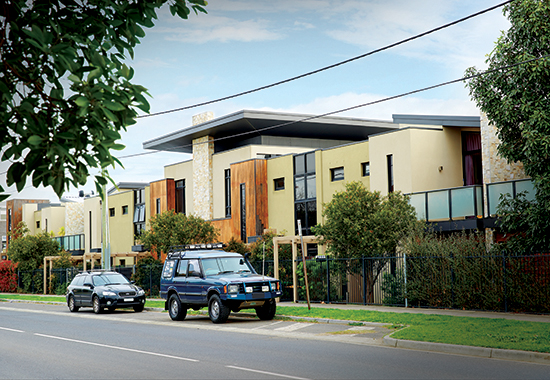 Cars parked on the street