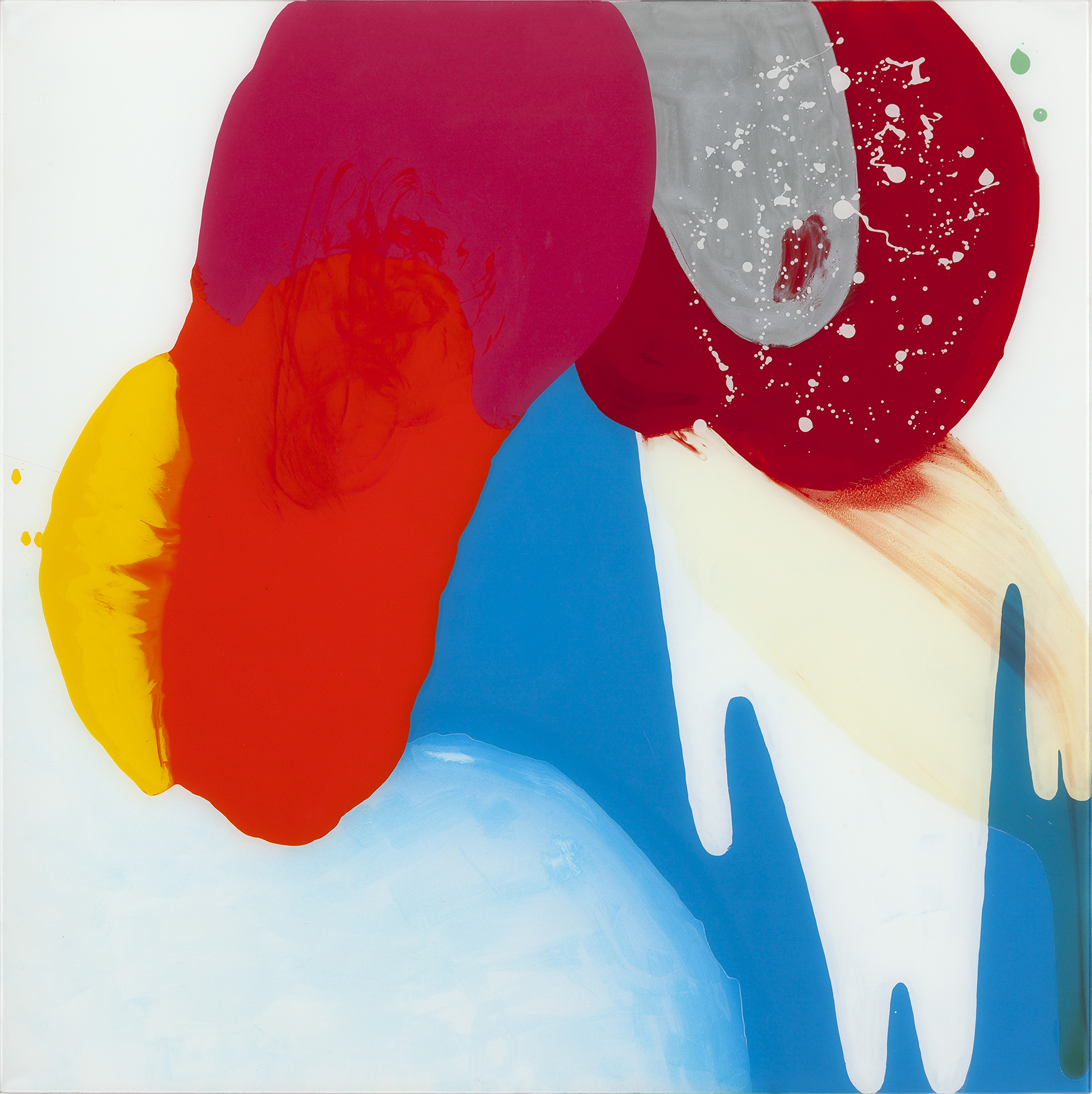 Louise Paramor | Space Monk 2009 | Oil enamel on glass |100 x 100 cm | Glen Eira City Council art collection