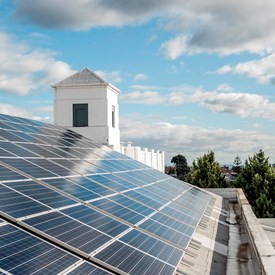 solar panels on roof