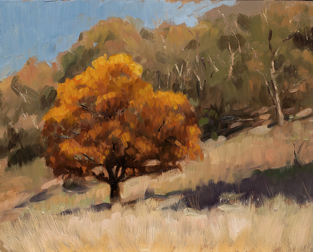 Ben Ryan | Golden Tree, Near Orange | Oil on board | 28x35.5cm