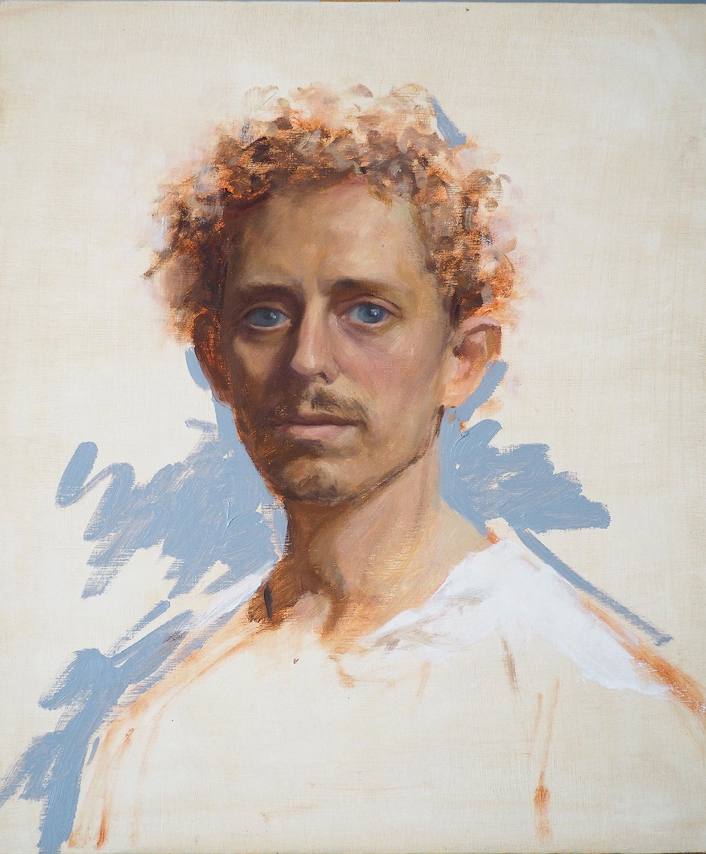 David Fenoglio | Self-portrait 2020 | Oil on panel | 50x42cm