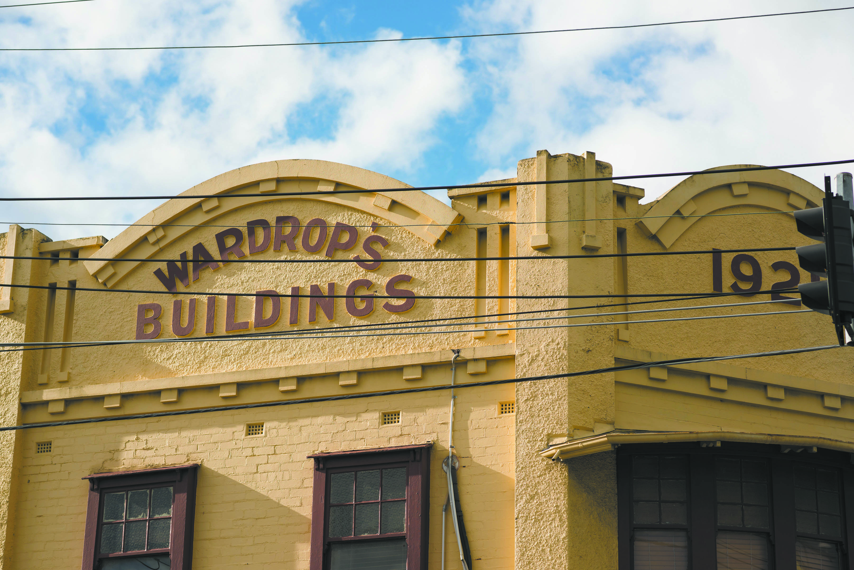 Wardrop's Buildings heritage listed brick and stucco facade