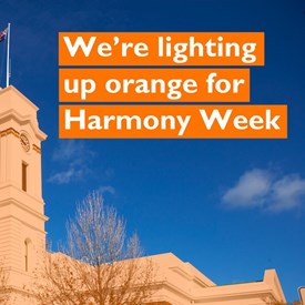 We're lighting up orange for Harmony Week