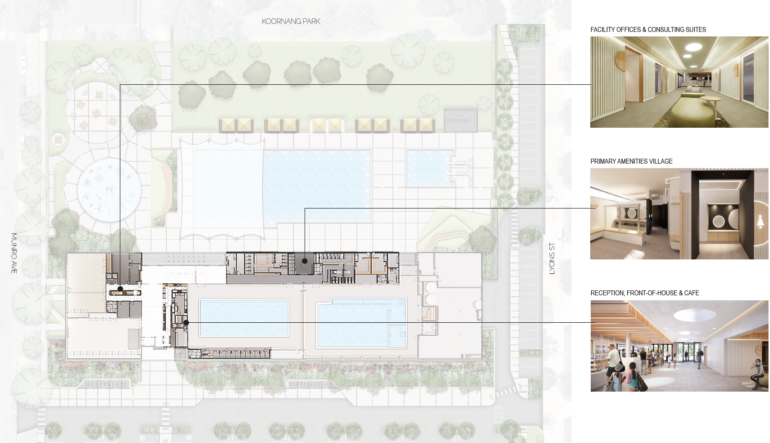 Carnegie Memorial Swimming Pool​​ Support spaces and amenities