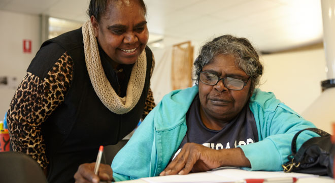 Aboriginal student and teacher