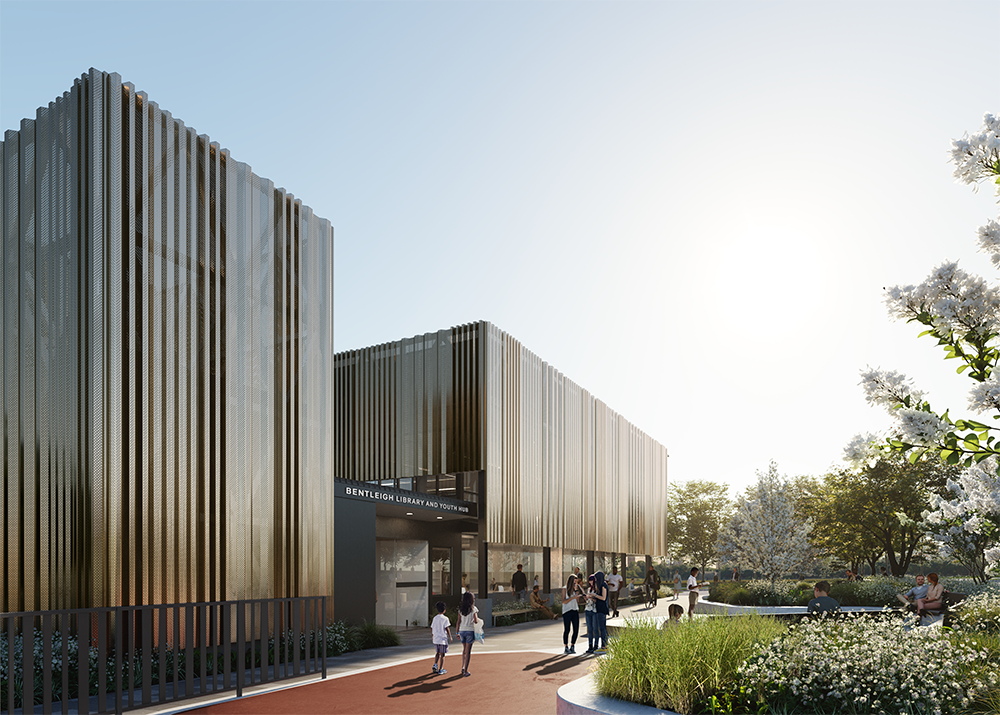 Bentleigh Library and Youth Hub | view from front | Artist impression
