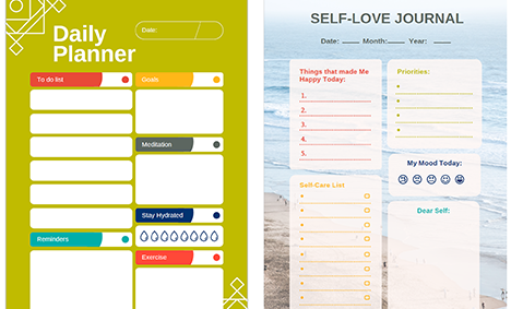 Daily Planner and Self love journal