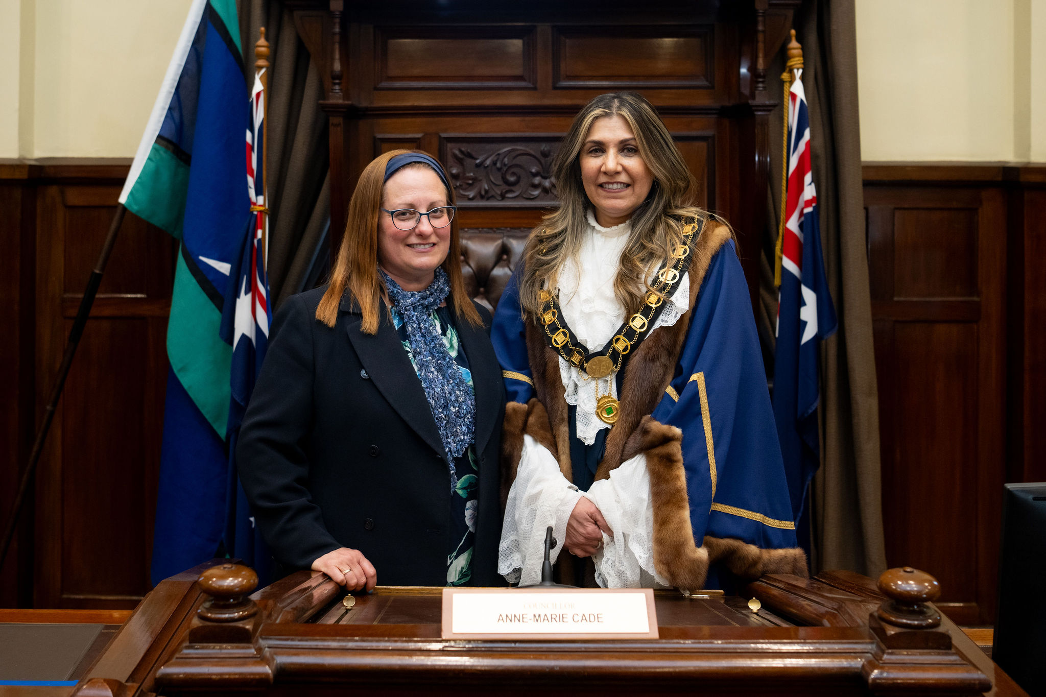 Cr Simone Zmood (Deputy Mayor) and Cr Anne-Marie Cade  (Mayor)