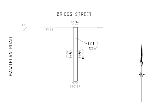 Map of Road abutting 333–345 Hawthorn Road and 2 Briggs Street, Caufield