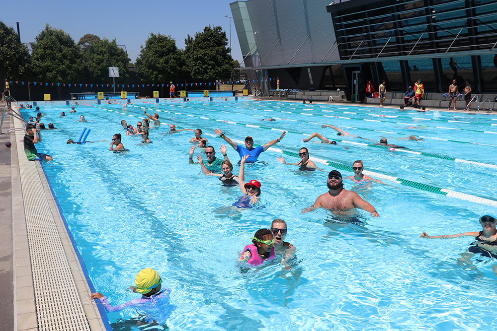 People in the pool at GESAC