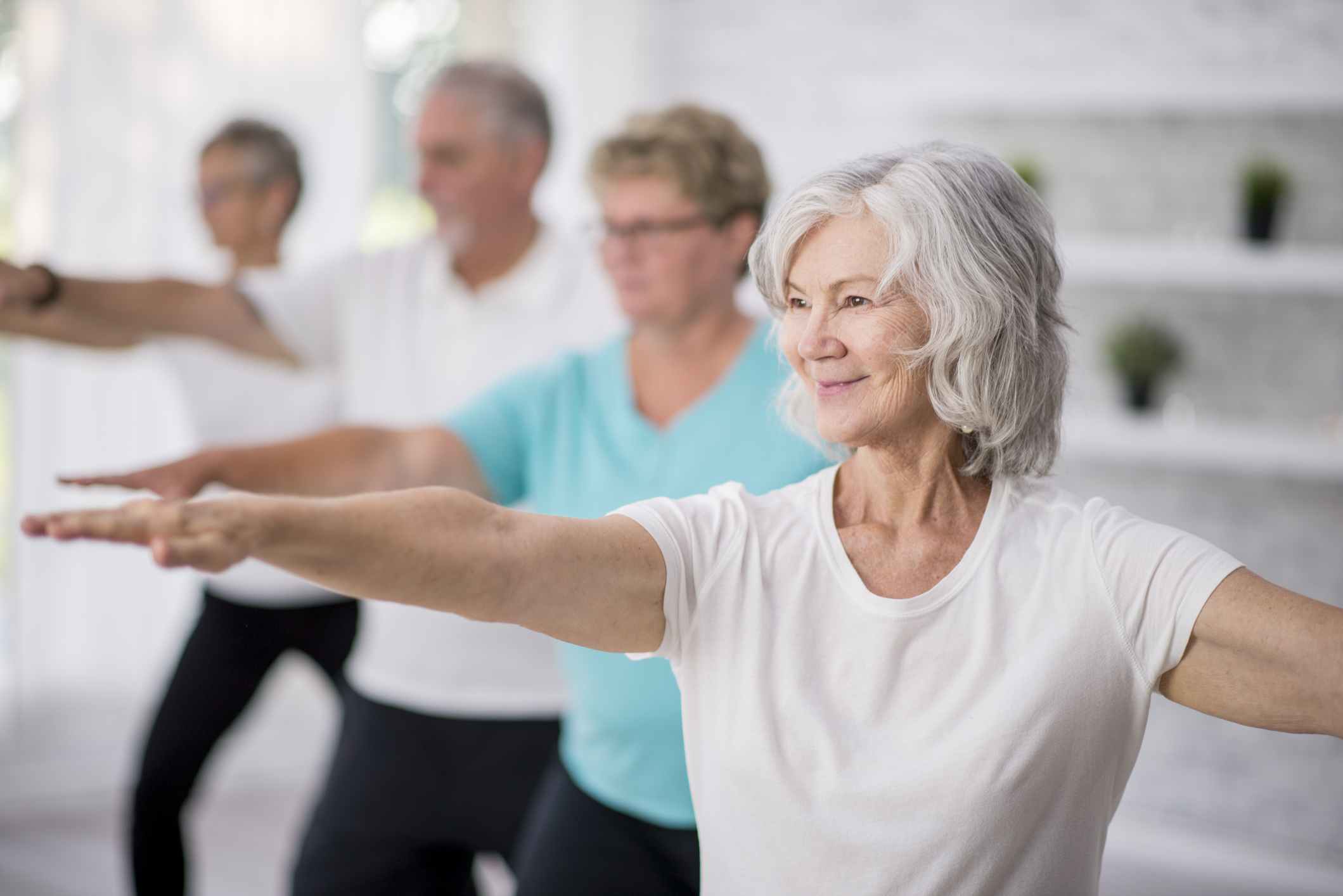 Seniors doing tai chi