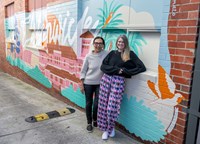Cheerful mural in Elsternwick’s Lois Lane, created by artist Sasha Heath