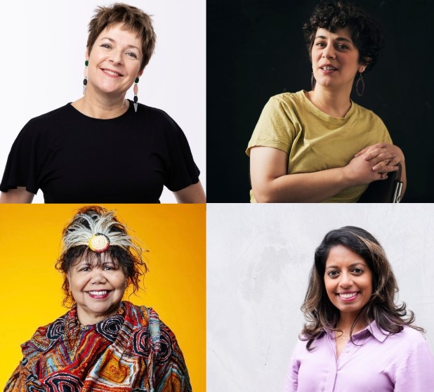 Clockwise from top left: Andrea Powell; Jude Perl (photo Nick Manuell); Sashi Perera and Janty Blair