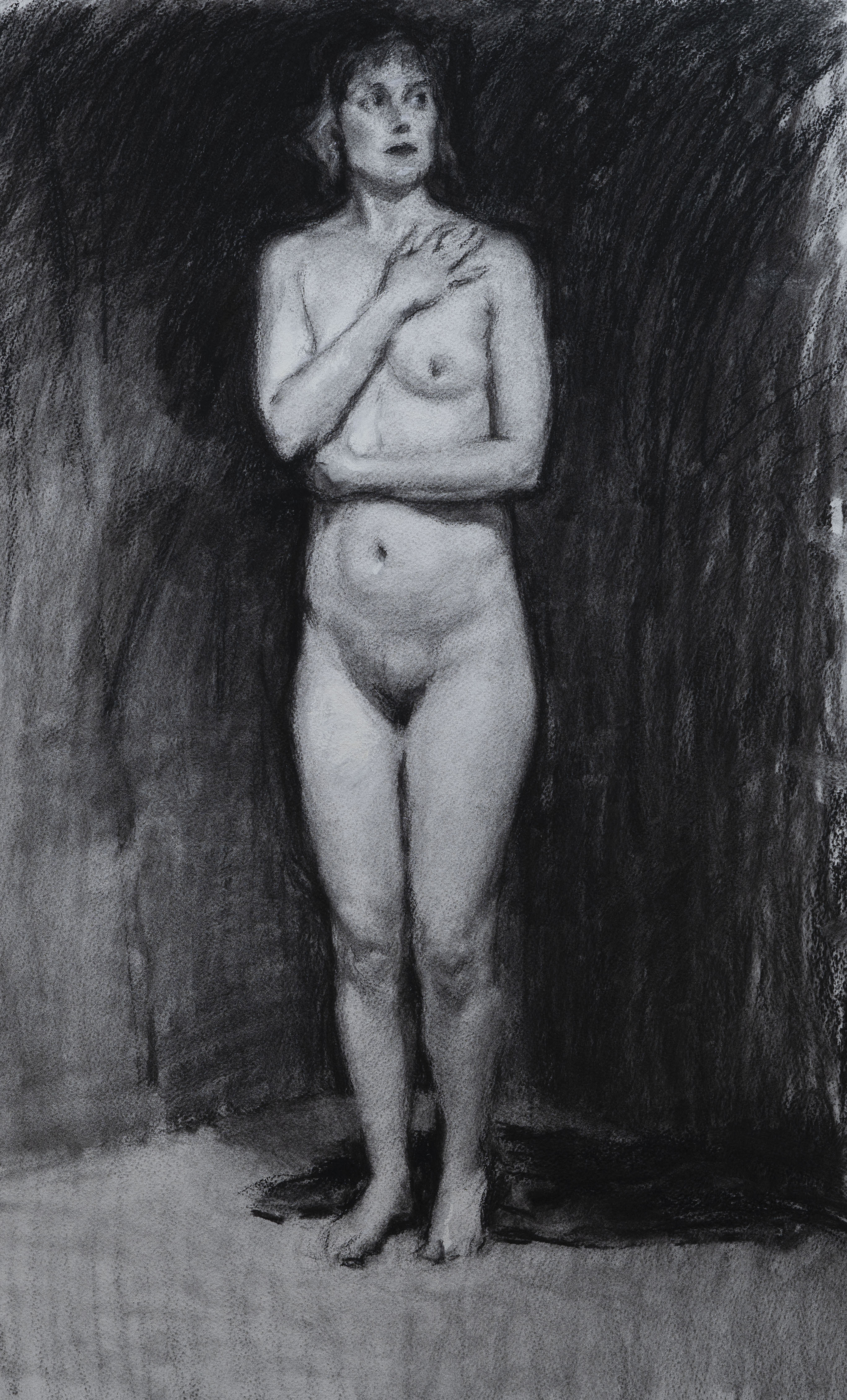 Andrew Li | Study of Model | Charcoal on paper Winner of 2025 The Major Award. A.M.E Bale Travelling Scholarship
