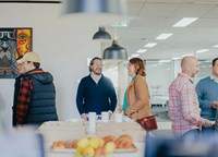 Business people networking at an event