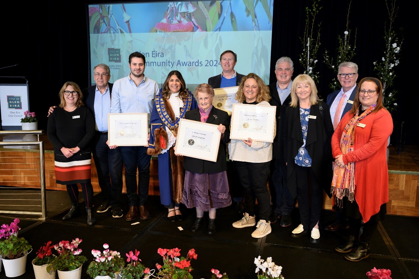 Group of award winners with the mayor