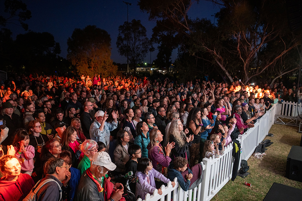 Community members enjoying Party Under the Stars event 2024