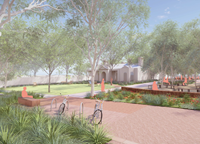 Artist impression of Elsternwick Club open space concept plan.